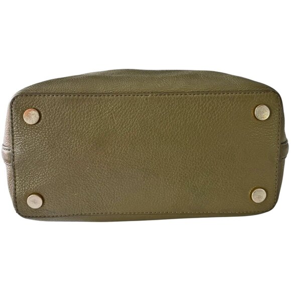 MICHAEL KORS Brooklyn Olive Pebble Leather Satchel with Crossing Body Strap - Picture 6 of 10